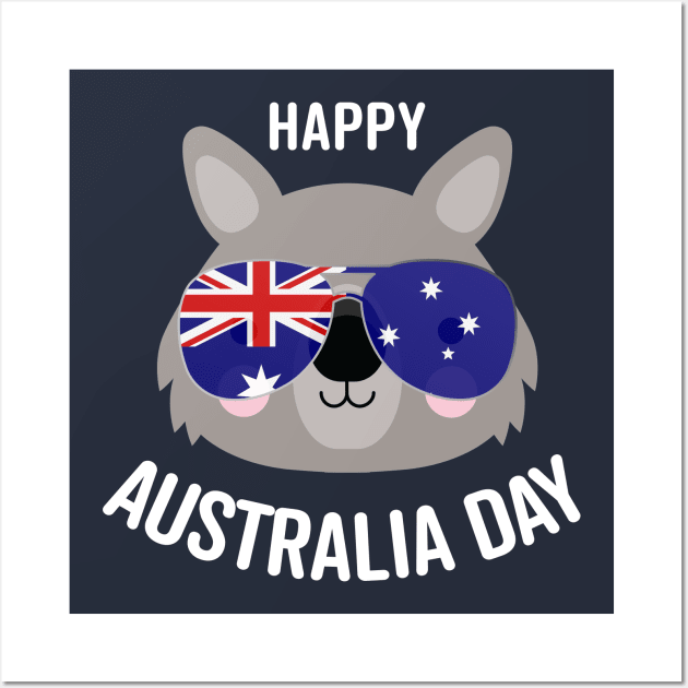 Happy Australia Day - wombat style Wall Art by Polyxz Design